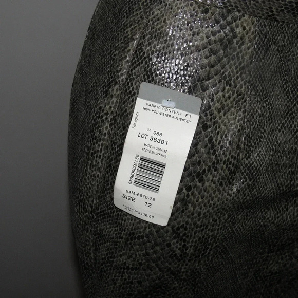 NWT Harve Benard Brown Snakeskin Lined Pants Sz 12 - Picture 7 of 8